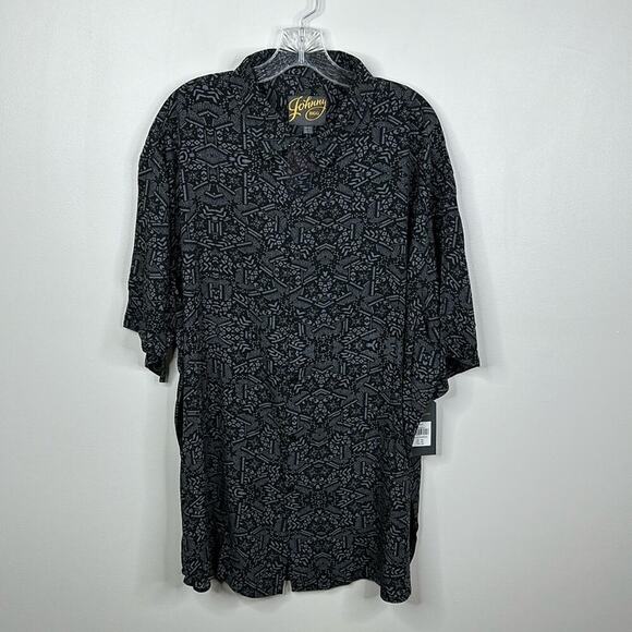 Johnny Bigg Men's 2XL Big & Tall Tribal Print Button Up Shirt in Charcoal - Picture 1 of 7